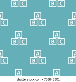Education abc blocks pattern seamless blue. Simple illustration of  vector pattern seamless geometric repeat background