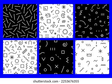 
Education - abstract line seamless pattern , vector backgrounds set