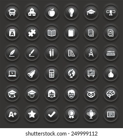 Education and Academic Development on Black Bevel Round Buttons