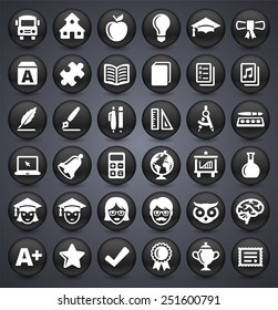 Education and Academic Development on Black Round Buttons