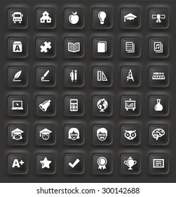 Education and Academic Development on Black  Bevel Square Buttons