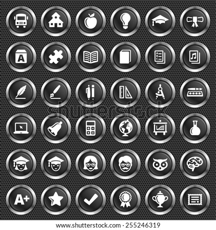 Education and Academic Development on Black Round Buttons