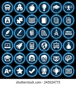 Education and Academic Development on Glow Round Buttons