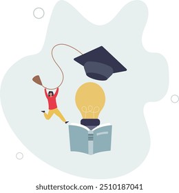 Education or academic help create business idea, skill and knowledge empower creativity concept.flat design with people.
