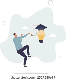 Education or academic help create business idea, skill and knowledge empower creativity concept,flat design with people.