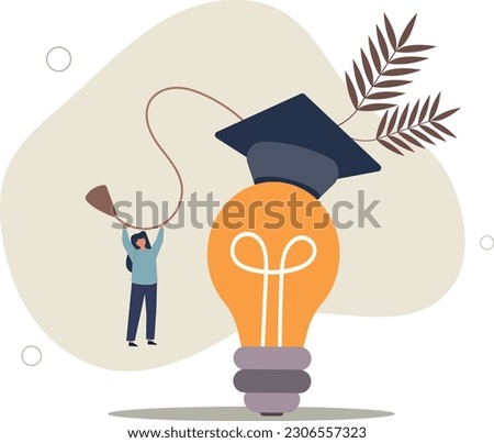 Education or academic help create business idea, skill and knowledge empower creativity concept.flat vector illustration.