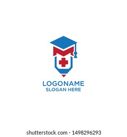 education or academy logo design template for use medical/health