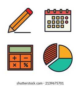 Education academy set icon symbol template for graphic and web design collection logo vector illustration