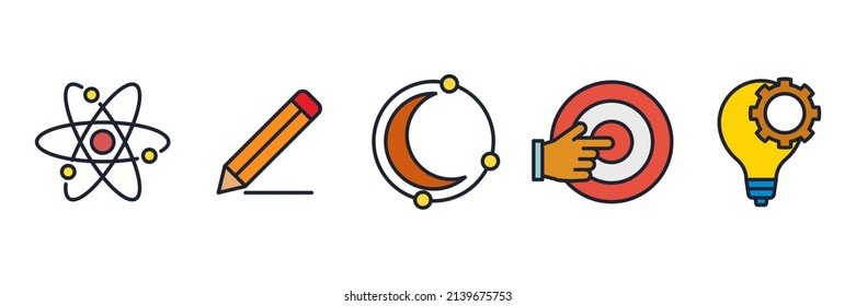Education academy set icon symbol template for graphic and web design collection logo vector illustration