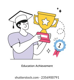 Educación Logro vector de concepto abstracto en una ilustración bursátil de estilo plano