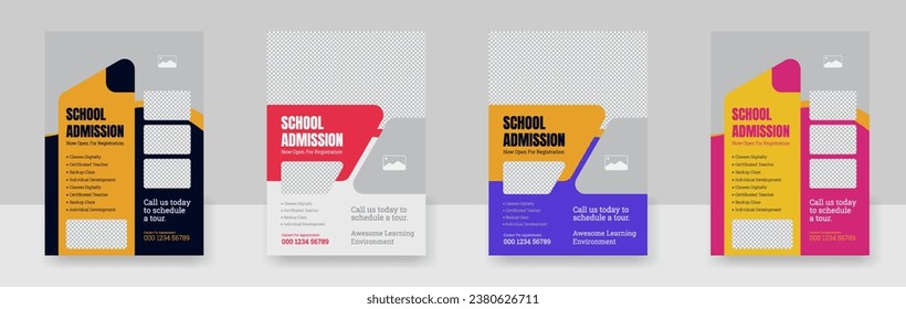 education admission Flyer layout design, Kids back to school education flyer, vector illustration.

