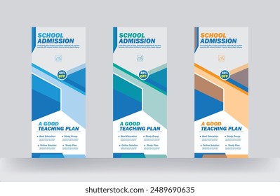 Education admission Roll up university banner design rack card design template 