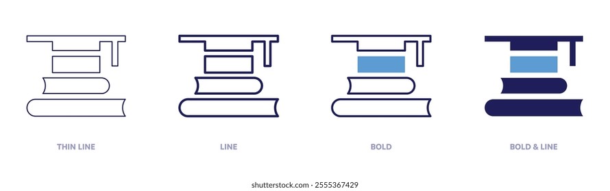 Education advocacy icon in 4 different styles. Thin Line, Line, Bold, and Bold Line. Duotone style. Editable stroke.