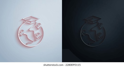 education for all 2 colored line paper icon with shadow effect vector illuistration design