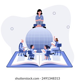 Bildung für alle Altersklassen Illustration Vektorgrafik mit weißem Hintergrund