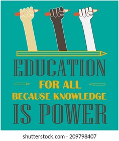 education for all, flat design concept