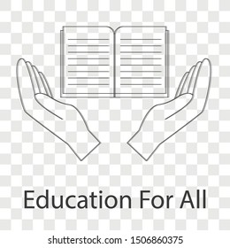 Education for all icon concept on transparency background. Flat vector illustration use for your web page