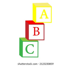 Education alphabet cubes A ,B ,C. Development toy. Icon on a white background. Vector illustration.