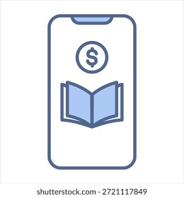 Educación App Icono azul Ilustración vectorial