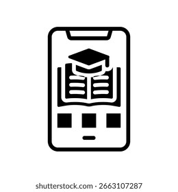 Bildung App Symbol Glyphe Vektorgrafik