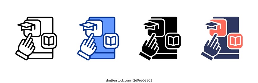 Coleção de vários estilos de folha de ícone do Aplicativo de Educação