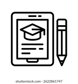 Education App Vector outline icon. Eps10 file 
