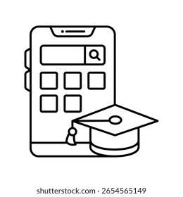 Education App  Vector outline illustration style icon. EPS 10 file