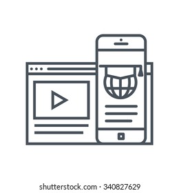 Education application icon suitable for info graphics, websites and print media and  interfaces. Line vector icon.