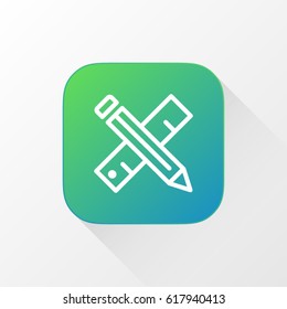Education application for mobile phone. Line flat vector icon, button and website design. Illustration isolated on white background. EPS 10 design, logo, app, infographic.