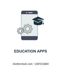 Education Apps flat icon. Monochrome style design from online education collection. UX and UI. Pixel perfect flat education apps icon. For web design, apps, software, printing usage.