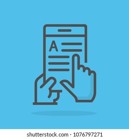 Education apps vector line icon