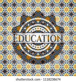 Education arabesque emblem. arabic decoration.