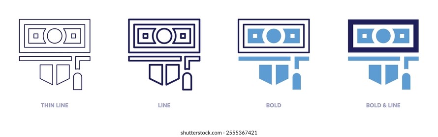 Education assessment icon in 4 different styles. Thin Line, Line, Bold, and Bold Line. Duotone style. Editable stroke.