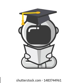 education astronaut character icon logo