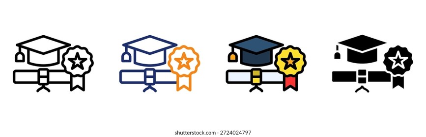 Icono de premio de Educación Ilustración vectorial de estilo múltiple