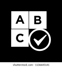 Education A B C check mark icon white