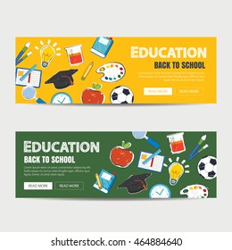 education and back to school banner concept flat design