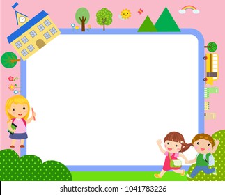 Education Back School Cartoon Kids Stock Vector (Royalty Free ...