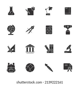 Education and back to school icons set . Education and back to school pack symbol vector elements for infographic web