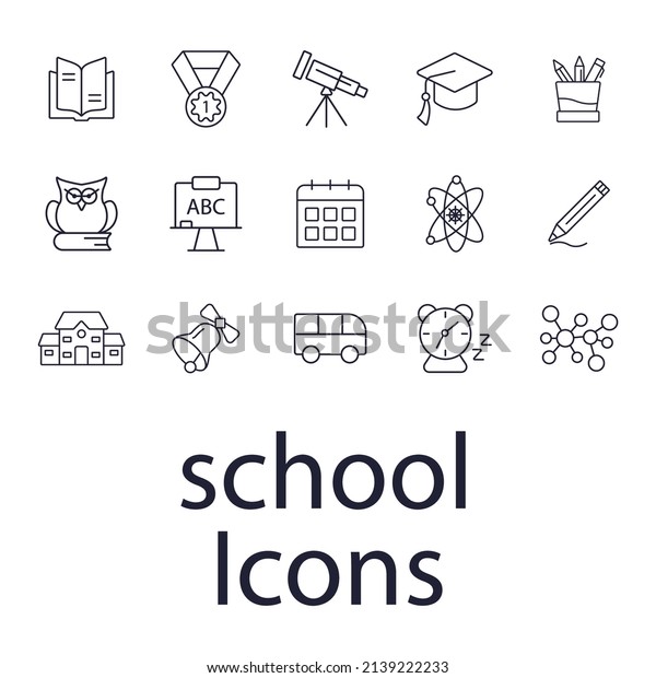 Education and\
back to school icons set . Education and back to school pack symbol\
vector elements for infographic\
web