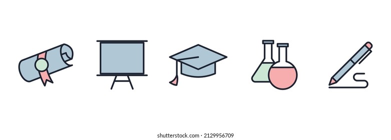 Education and back to school set icon symbol template for graphic and web design collection logo vector illustration