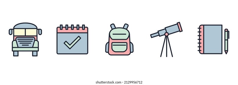 Education and back to school set icon symbol template for graphic and web design collection logo vector illustration