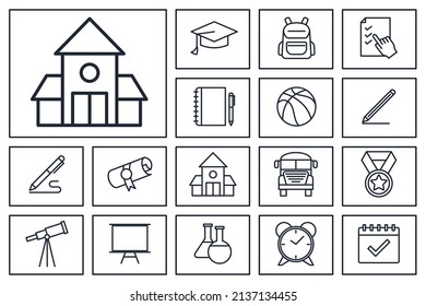 Education and back to school set icon symbol template for graphic and web design collection logo vector illustration