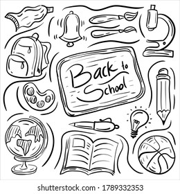 Education and back to school vector icon set, New and trendy linear doodle concept