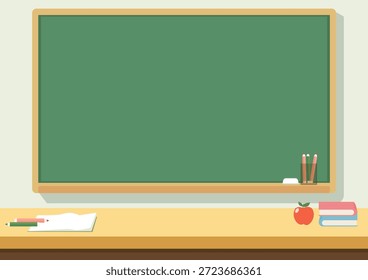 Educación de fondo con pizarra y sala de clases Paisaje.