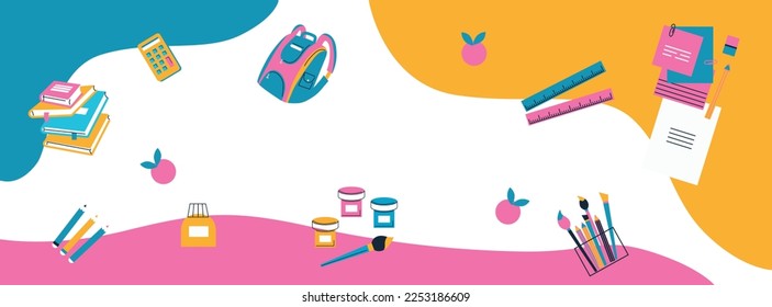 Education background. Creative illustration for poster, web, landing, page, cover, ad, greeting, card, promotion. Eps 10 