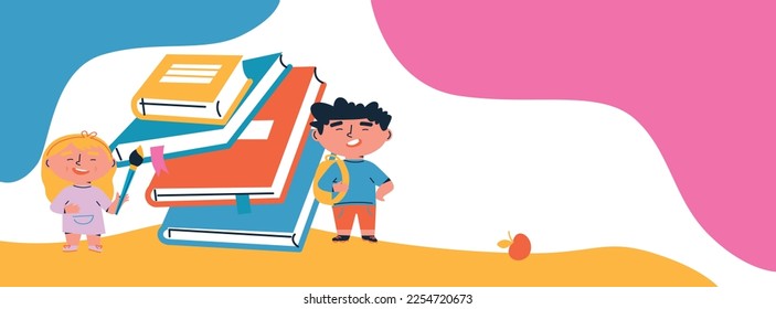 Antecedentes educativos. Ilustración creativa para afiche, web, aterrizaje, página, portada, anuncio, saludo, tarjeta, promoción. Eps 10 