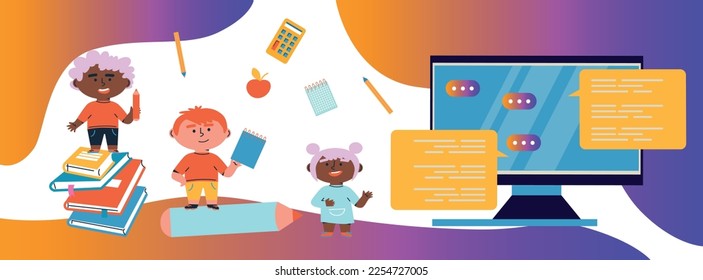 Education background. Creative illustration for poster, web, landing, page, cover, ad, greeting, card, promotion. Eps 10