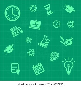 Education background green. pattern Vector illustration