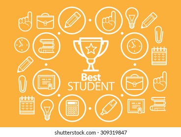 Education background. Icons Set vector illustration